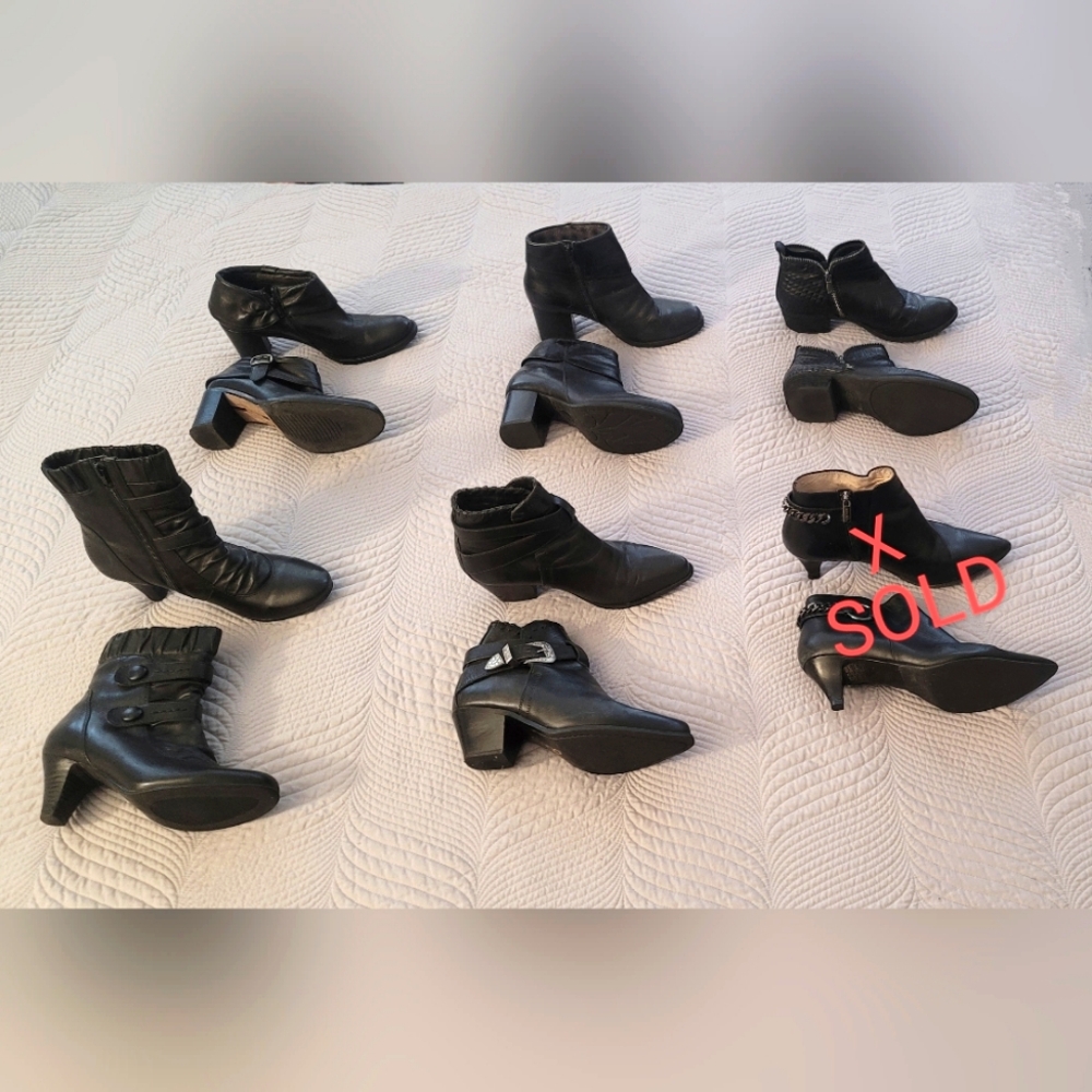 Bundle  of 5 Leather Booties all between 6.5 to 7.5 M